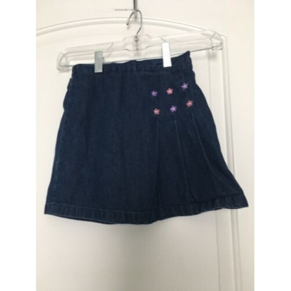 Vintage 1990'S McDonalds McKids Blue Denim Jean Skirt Size 6